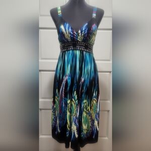 Studio West Knee Length Dress Sleeveless Vibrant  Woman Small NWOT Bohemian